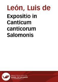 Portada:Expositio in Canticum canticorum Salomonis