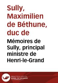 Portada:Mémoires de Sully, principal ministre de Henri-le-Grand