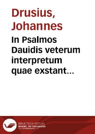 Portada:In Psalmos Dauidis veterum interpretum quae exstant fragmenta