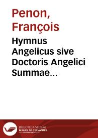 Portada:Hymnus Angelicus sive Doctoris Angelici Summae Theologicae rytmica synopsis