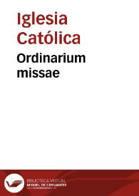 Portada:Ordinarium missae