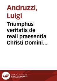 Portada:Triumphus veritatis de reali praesentia Christi Domini in Eucharistia