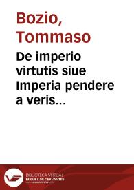Portada:De imperio virtutis siue Imperia pendere a veris virtutibus non a simulatis libri duo aduersus Macchiauellum