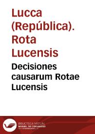 Portada:Decisiones causarum Rotae Lucensis