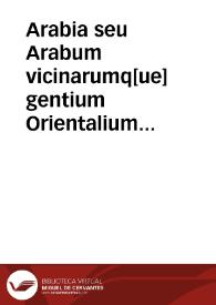 Portada:Arabia seu Arabum vicinarumq[ue] gentium Orientalium leges, ritus, sacri et profani mores, instituta et historia