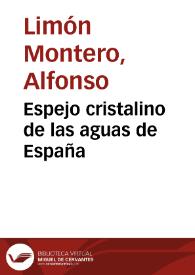 Portada:Espejo cristalino de las aguas de España