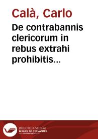 Portada:De contrabannis clericorum in rebus extrahi prohibitis à Regno Neapolitano