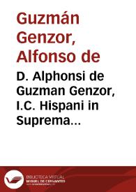 Portada:D. Alphonsi de Guzman Genzor, I.C. Hispani in Suprema Curia Madritensi advocati Tractatus de evictionibus