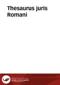 Portada:Thesaurus juris Romani