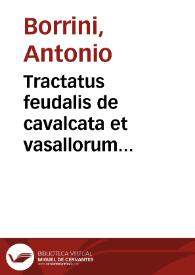 Portada:Tractatus feudalis de cavalcata et vasallorum servitiis pacis et belli tempore praestandis