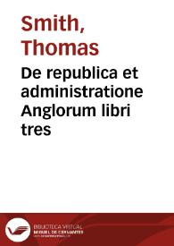 Portada:De republica et administratione Anglorum libri tres