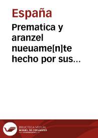 Portada:Prematica y aranzel nueuame[n]te hecho por sus magestades por do[n]de los herradores delas [sic] ciudades [y] villas [y] lugares destos sus reynos sean de regir sobre los herrajes