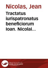 Portada:Tractatus iurispatronatus beneficiorum Ioan. Nicolai Delphinatis