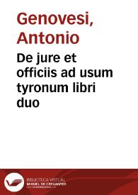 Portada:De jure et officiis ad usum tyronum libri duo