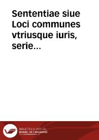 Portada:Sententiae siue Loci communes vtriusque iuris, serie alphabetica digesti
