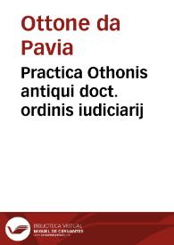 Portada:Practica Othonis antiqui doct. ordinis iudiciarij