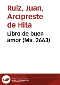 Libro de buen amor (Ms. 2663) | Biblioteca Virtual Miguel de Cervantes