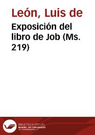 Portada:Exposición del libro de Job (Ms. 219)