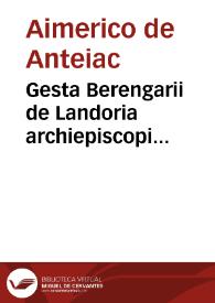 Portada:Gesta Berengarii de Landoria archiepiscopi Campostellani (Ms. 2658)