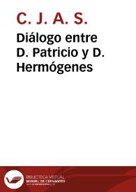 Portada:Diálogo entre D. Patricio y D. Hermógenes