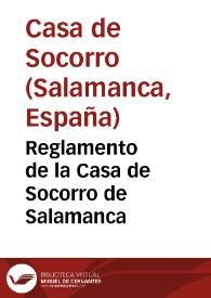 Portada:Reglamento de la Casa de Socorro de Salamanca