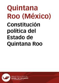 Portada:Constitución política del Estado de Quintana Roo