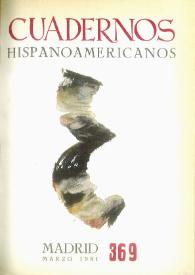 Portada:Cuadernos Hispanoamericanos. Núm. 369, marzo 1981