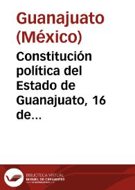 Portada:Constitución política del Estado de Guanajuato, 16 de febrero de 1984 con reformas de 1994