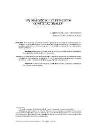 Portada:Un diálogo sobre principios constitucionales / Luigi Ferrajoli y Juan Ruiz Manero