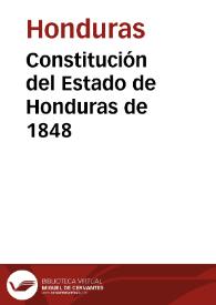 Portada:Constitución del Estado de Honduras de 1848