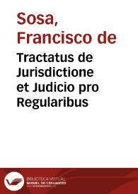 Portada:Tractatus de Jurisdictione et Judicio pro Regularibus