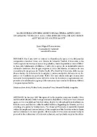 La recuperación del libreto de la ópera "Artús" (1897) de Amadeu Vives (1871-1932): una reescritura de los versos artúricos de Walter Scott / Juan Miguel Zarandona | Biblioteca Virtual Miguel de Cervantes