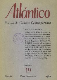 Portada:Atlántico : Revista de Cultura Contemporánea. Núm. 19, 1962