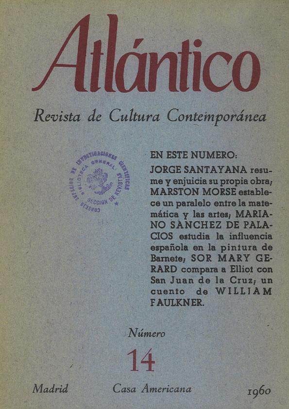 Atlántico : Revista de Cultura Contemporánea. Núm. 14, 1960 | Biblioteca Virtual Miguel de Cervantes
