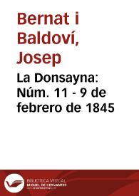 Portada:La Donsayna [Texto impreso]. Núm. 11 - 9 de febrero de 1845