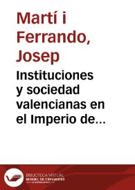 Portada:Instituciones y sociedad valencianas en el Imperio de Carlos V