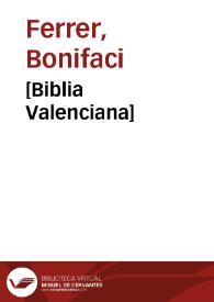 [Biblia Valenciana] | Biblioteca Virtual Miguel de Cervantes