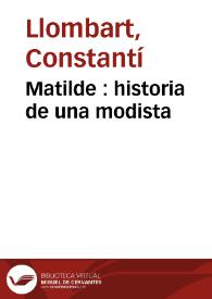 Portada:Matilde : historia de una modista
