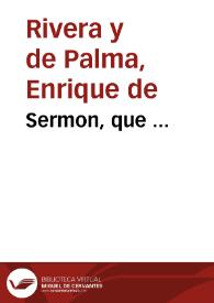 Portada:Sermon, que ...