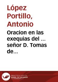 Portada:Oracion en las exequias del ... señor D. Tomas de Azpuru, Arzobispo de Valencia