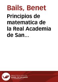 Principios de matematica de la Real Academia de San Fernando