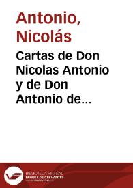 Portada:Cartas de Don Nicolas Antonio y de Don Antonio de Solis : añadese una de Don Christoval Crespi de Valdaura