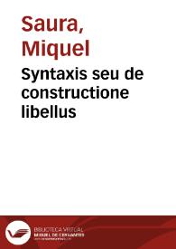 Portada:Syntaxis seu de constructione libellus