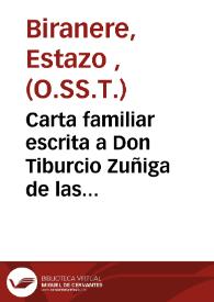 Portada:Carta familiar escrita a Don Tiburcio Zuñiga de las Varillas