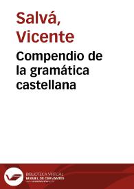 Portada:Compendio de la gramática castellana