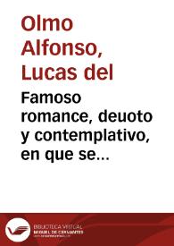 Portada:Famoso romance, deuoto y contemplativo, en que se escribe el Juicio Final