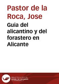 Portada:Guia del alicantino y del forastero en Alicante