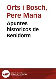 Portada:Apuntes historicos de Benidorm
