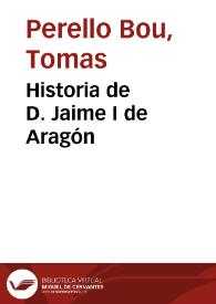 Portada:Historia de D. Jaime I de Aragón