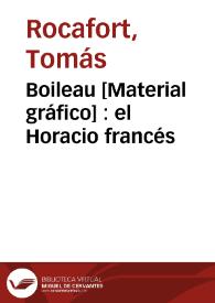 Portada:Boileau [Material gráfico] : el Horacio francés